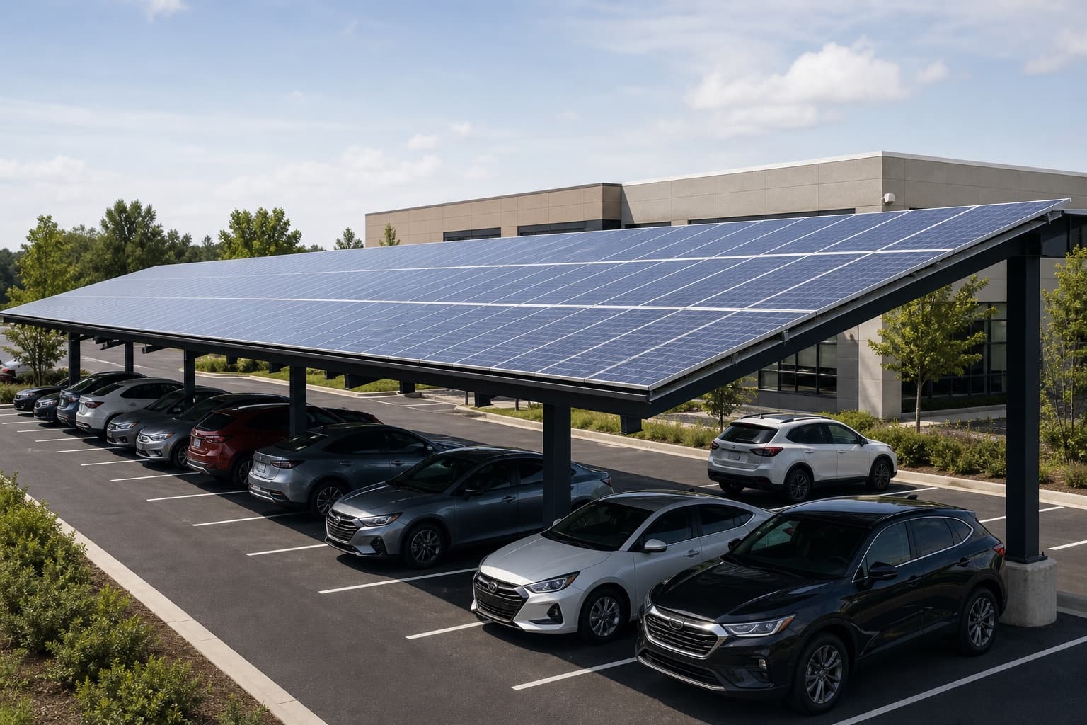 Parking lot solar structure
