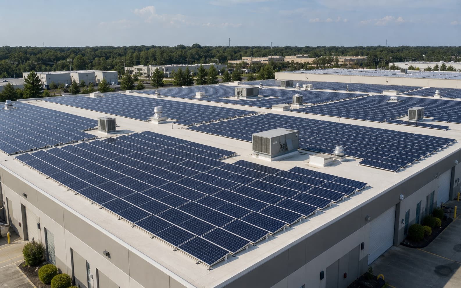 Commercial warehouse rooftop solar