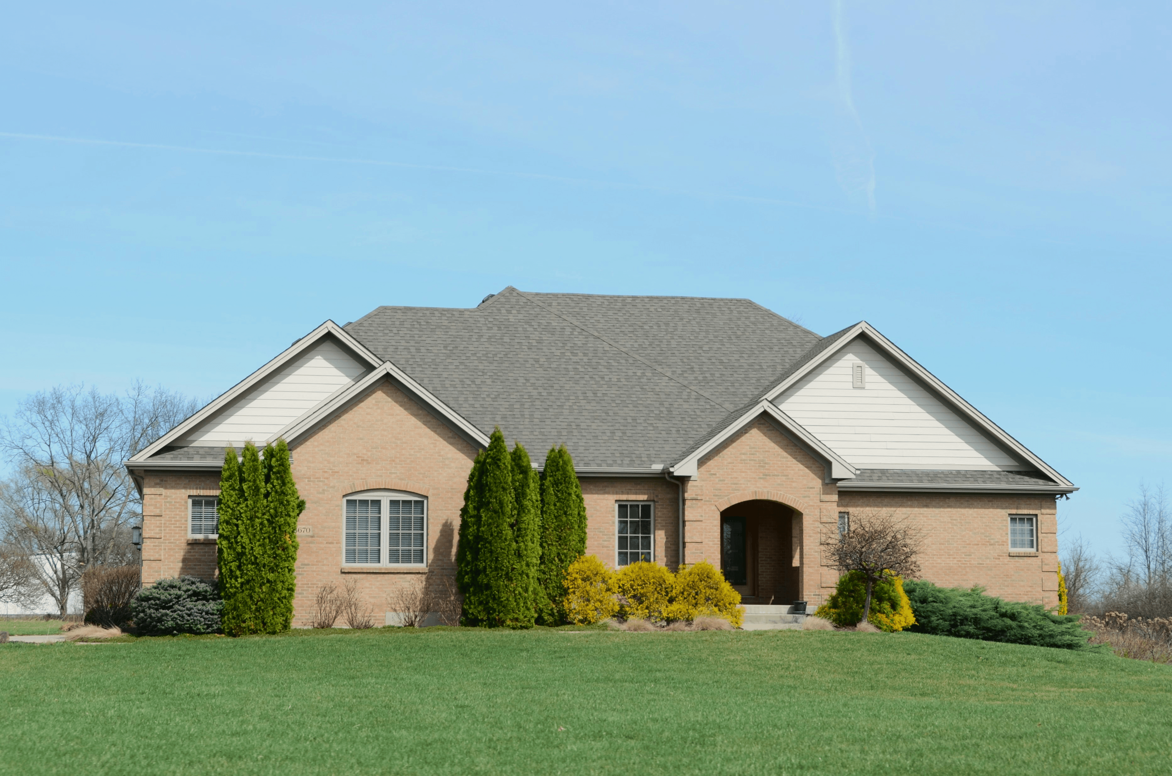 Residential home with solar panels
