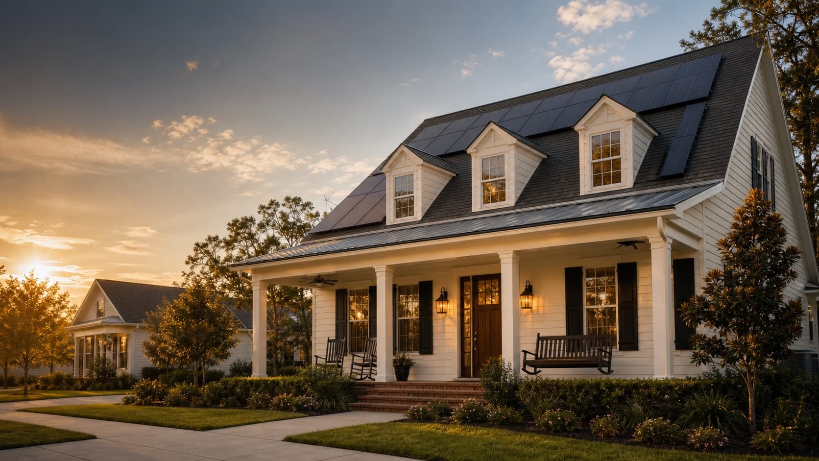 Beautiful home with a completed rooftop solar installation